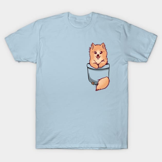 Pocket Cute Pomeranian T-Shirt by TechraPockets